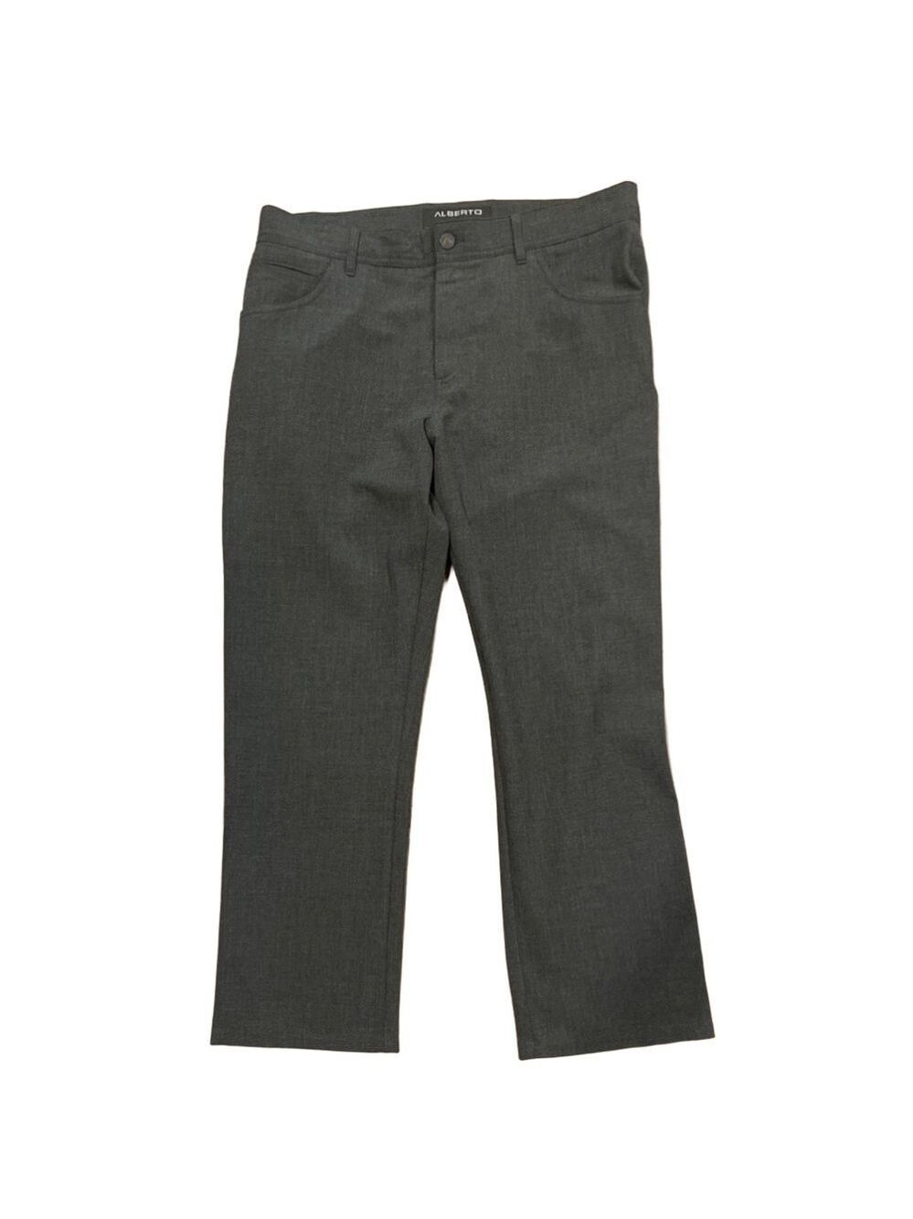 Alberto W35/27.5” lightweight washable gray modern fit flat front trousers